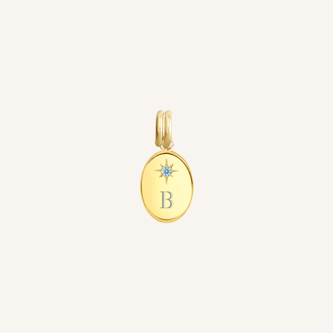 Etch Birthstone Charm March