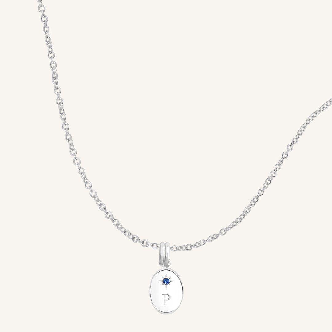 Etch Birthstone Charm Necklace