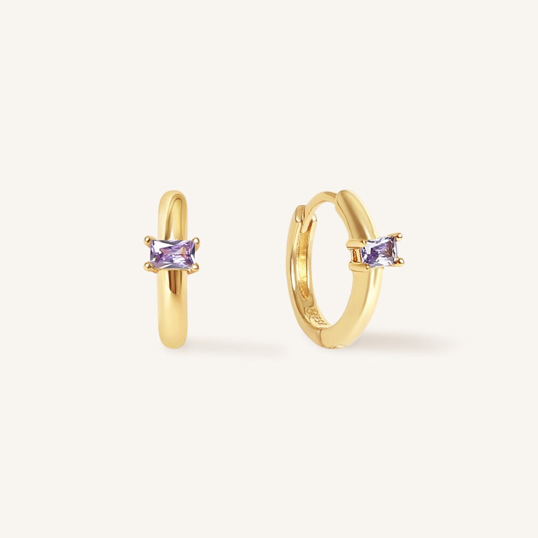February Birthstone Huggies