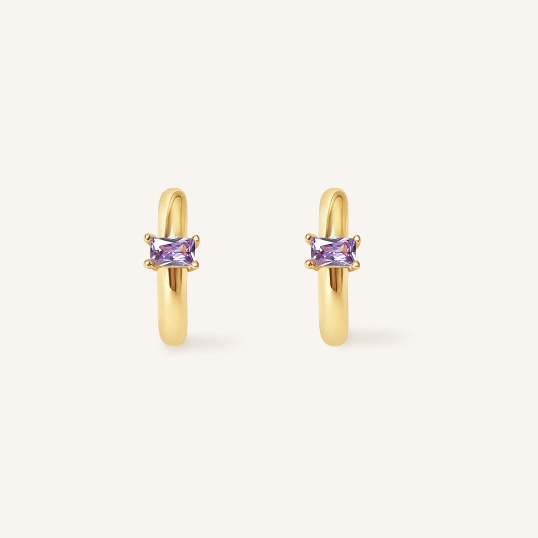 February Birthstone Huggies