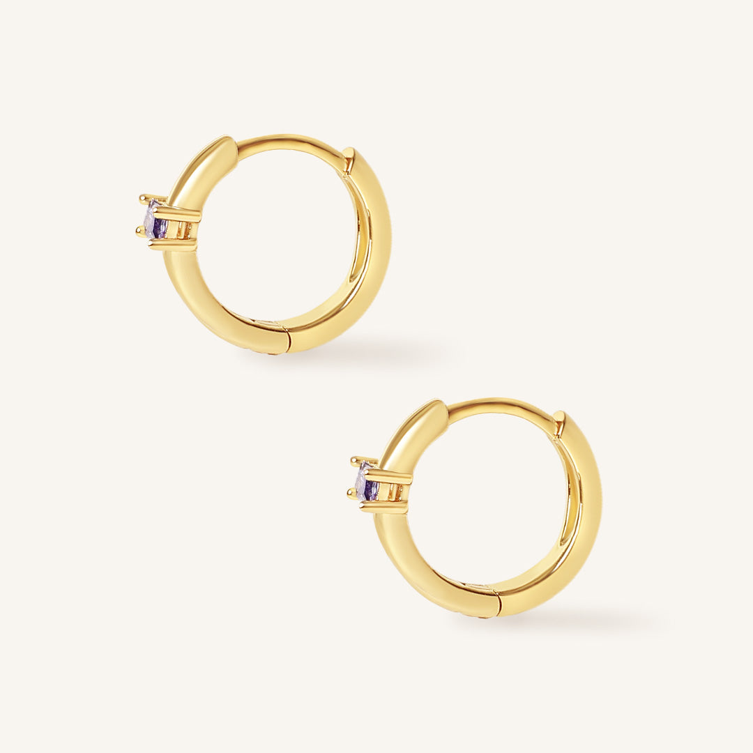 February Birthstone Huggies