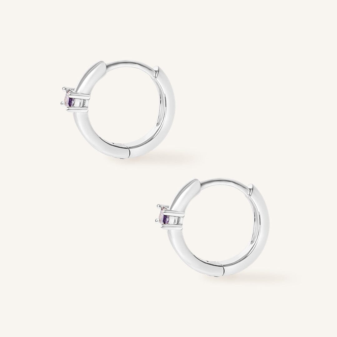 February Birthstone Huggies