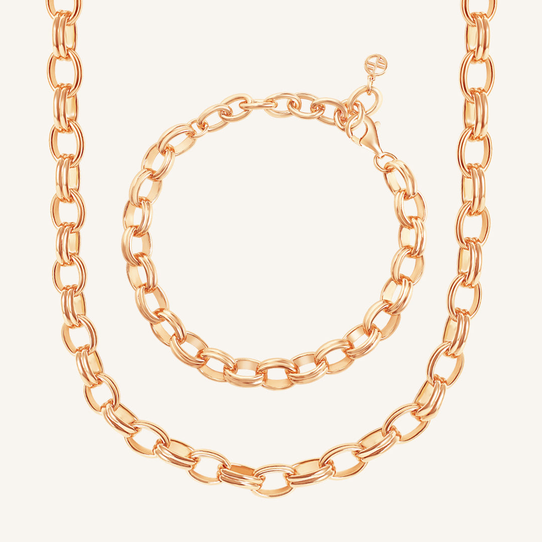 Fused Chain Necklace & Bracelet Set