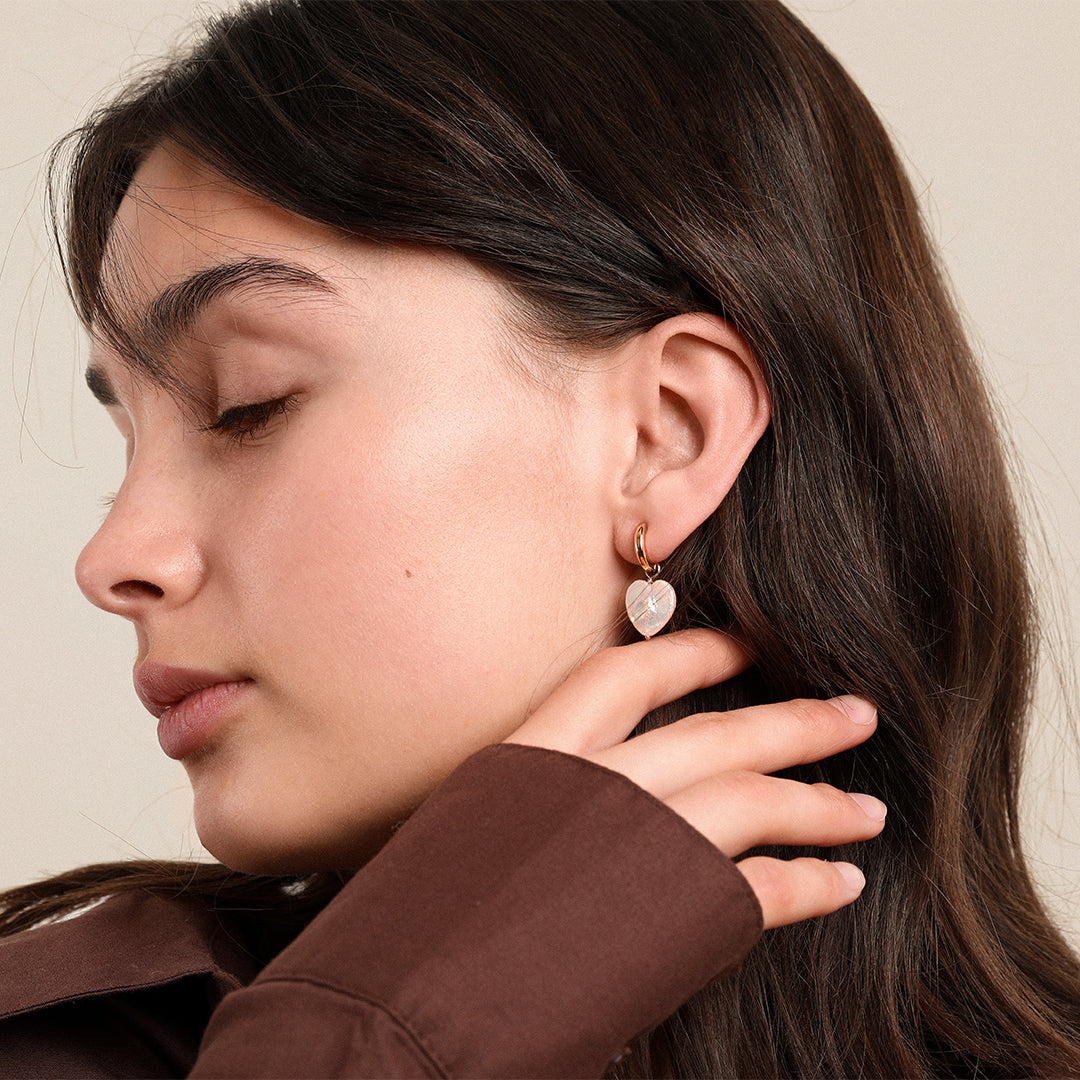 Heart Pearl Hoop Charm - Stone of Potential (Set of 2)