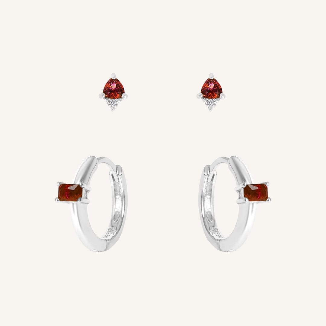 January Birthstone Earring Set