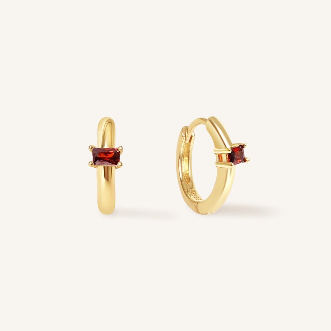 January Birthstone Huggies
