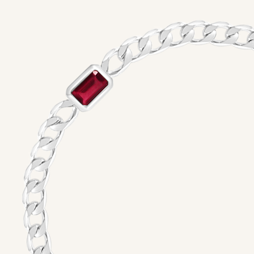 July Birthstone Chain Bracelet