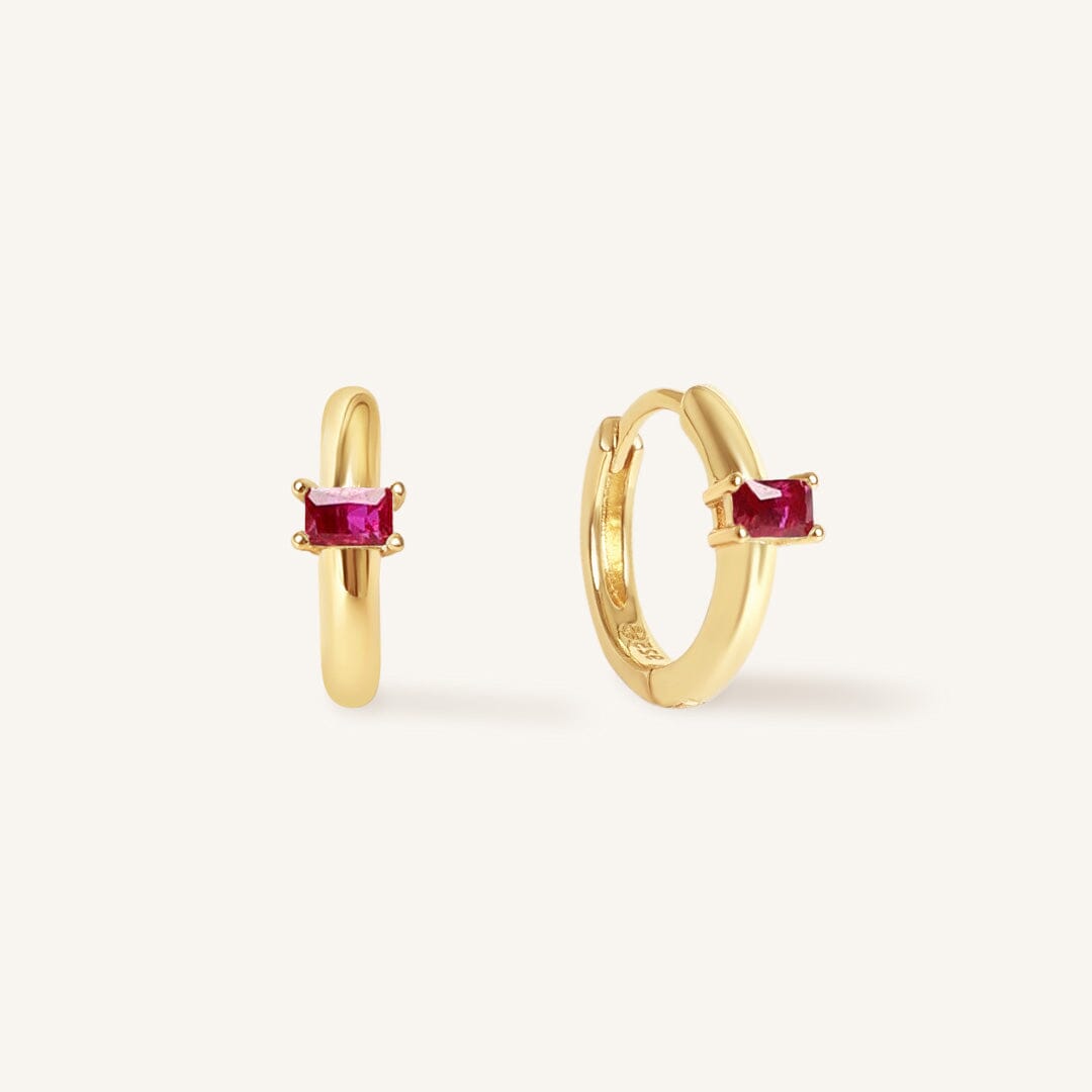 July Birthstone Huggies