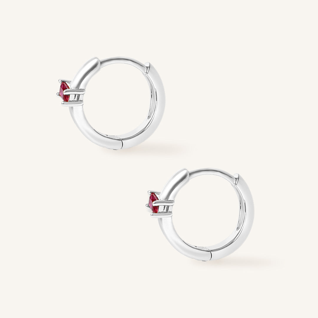 July Birthstone Huggies