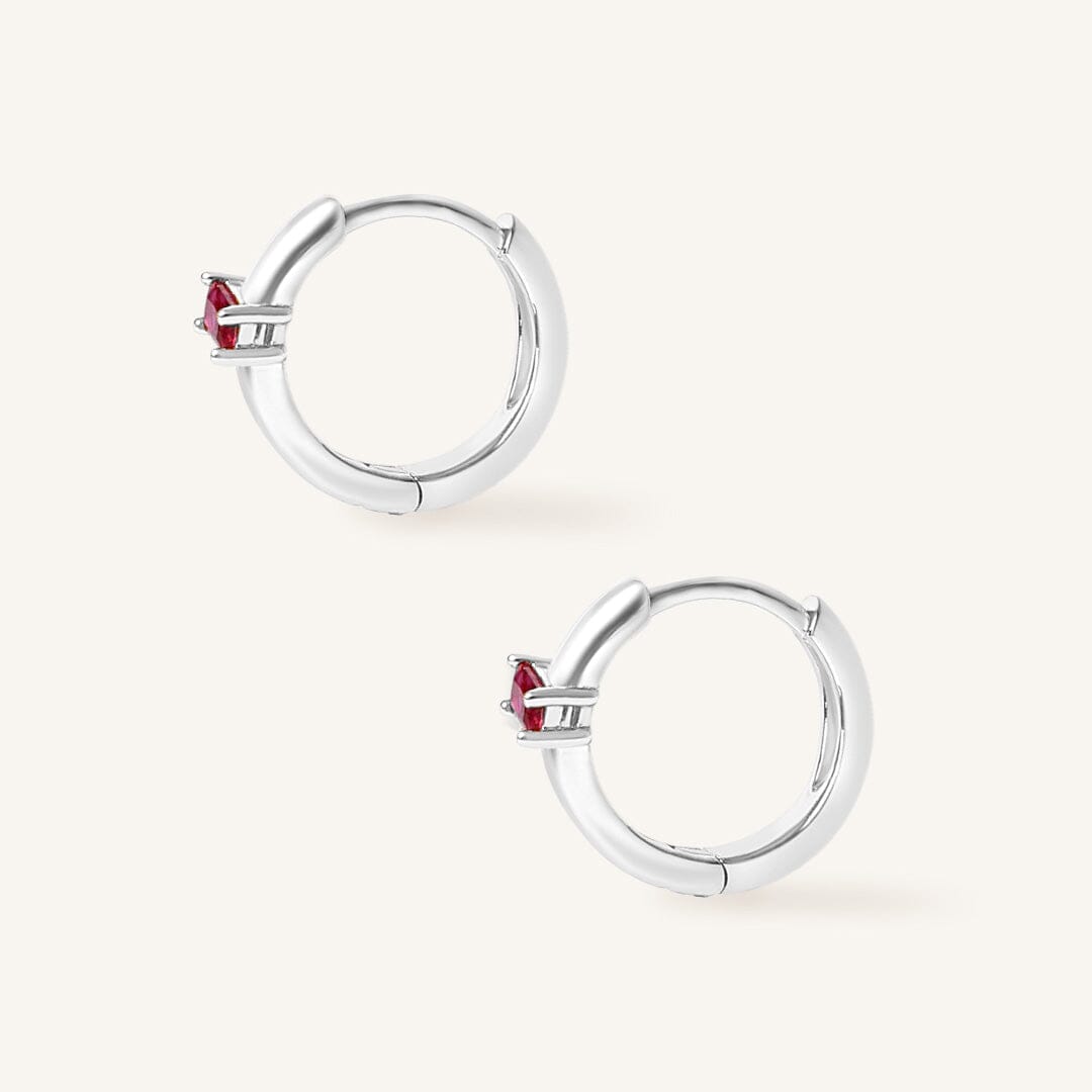July Birthstone Huggies