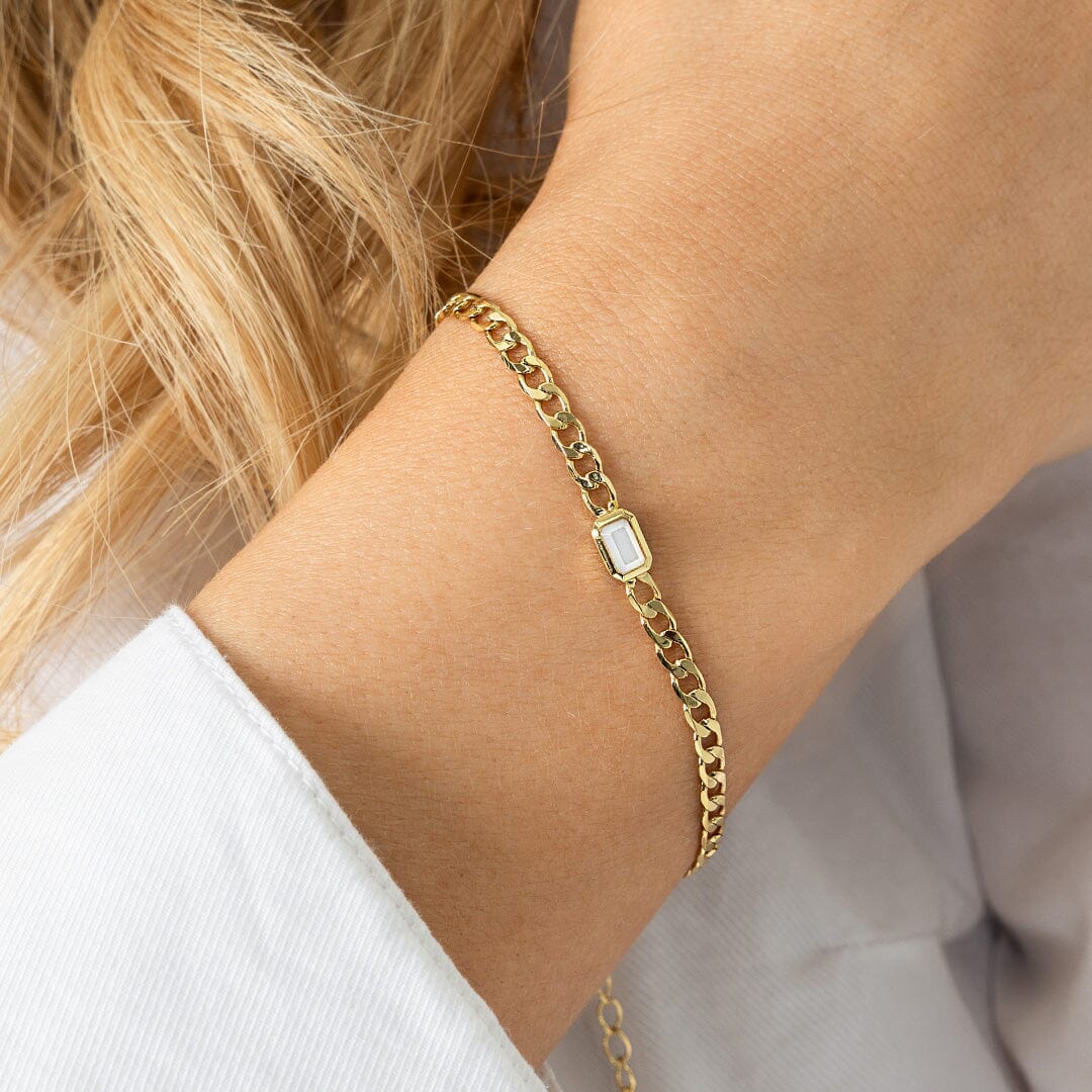 June Birthstone Chain Bracelet
