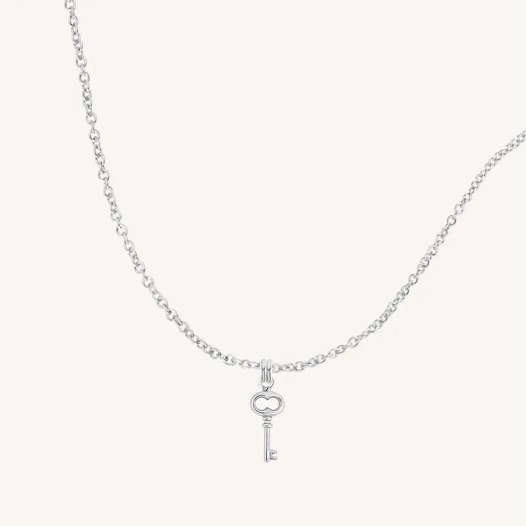 The SILVER-PLAIN Key Necklace by Francesca Jewellery from the Necklaces Collection.