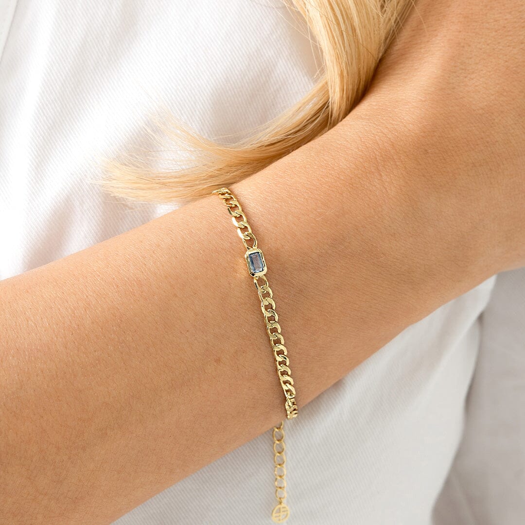 March Birthstone Chain Bracelet