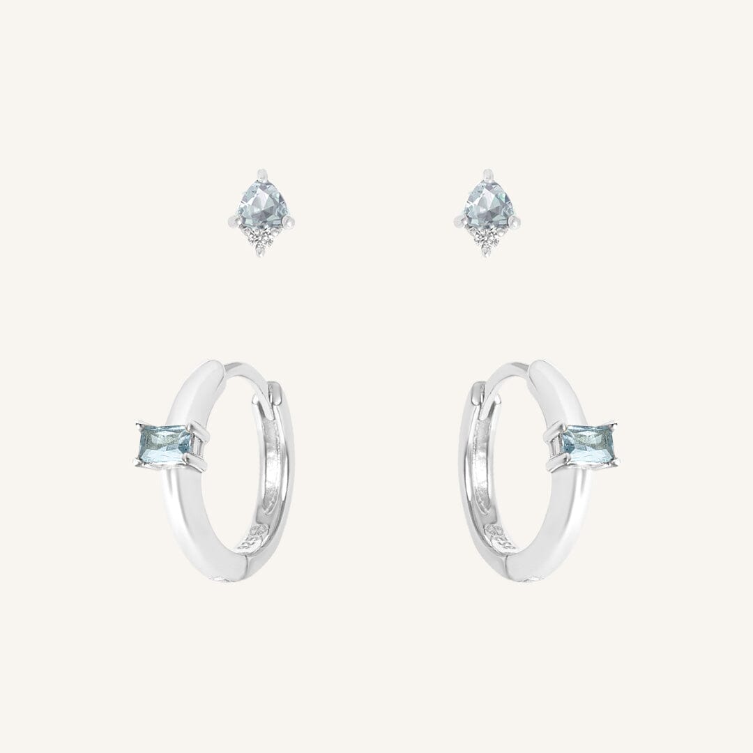 March Birthstone Earring Set