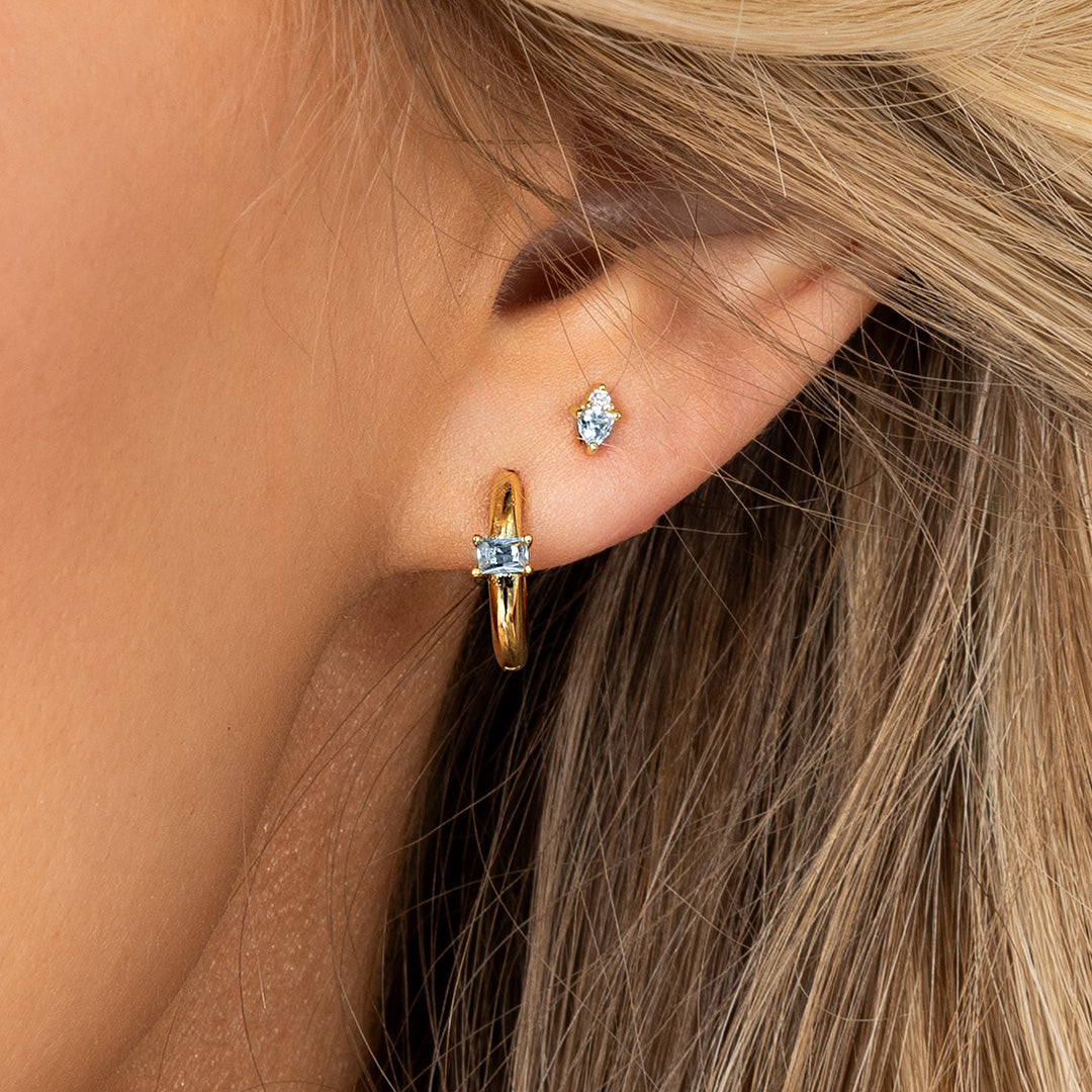 March Birthstone Huggies