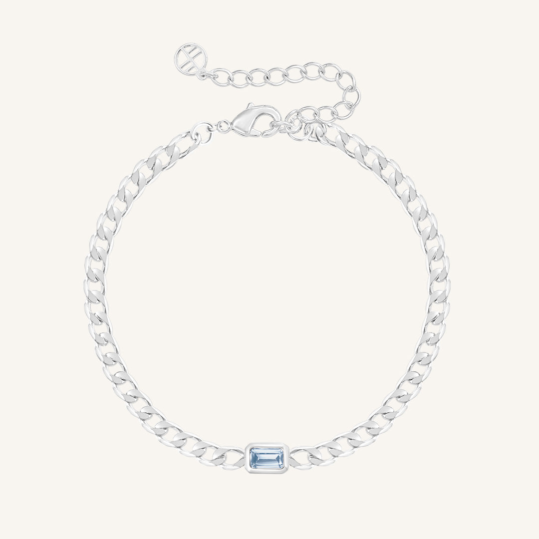 March Birthstone Chain Bracelet