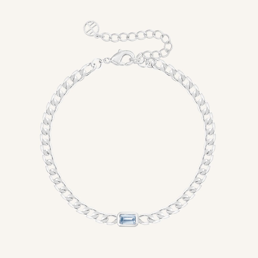 March Birthstone Chain Bracelet