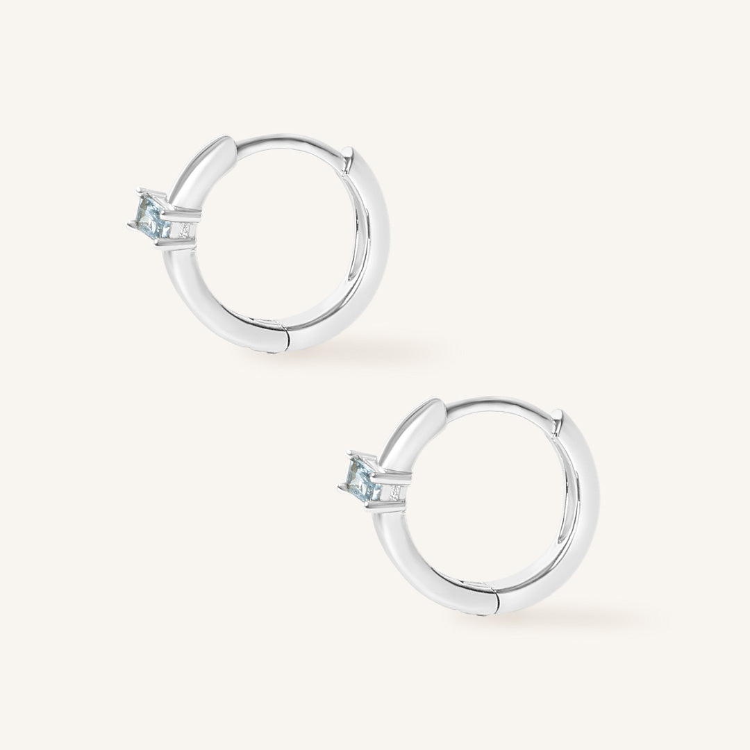 March Birthstone Huggies