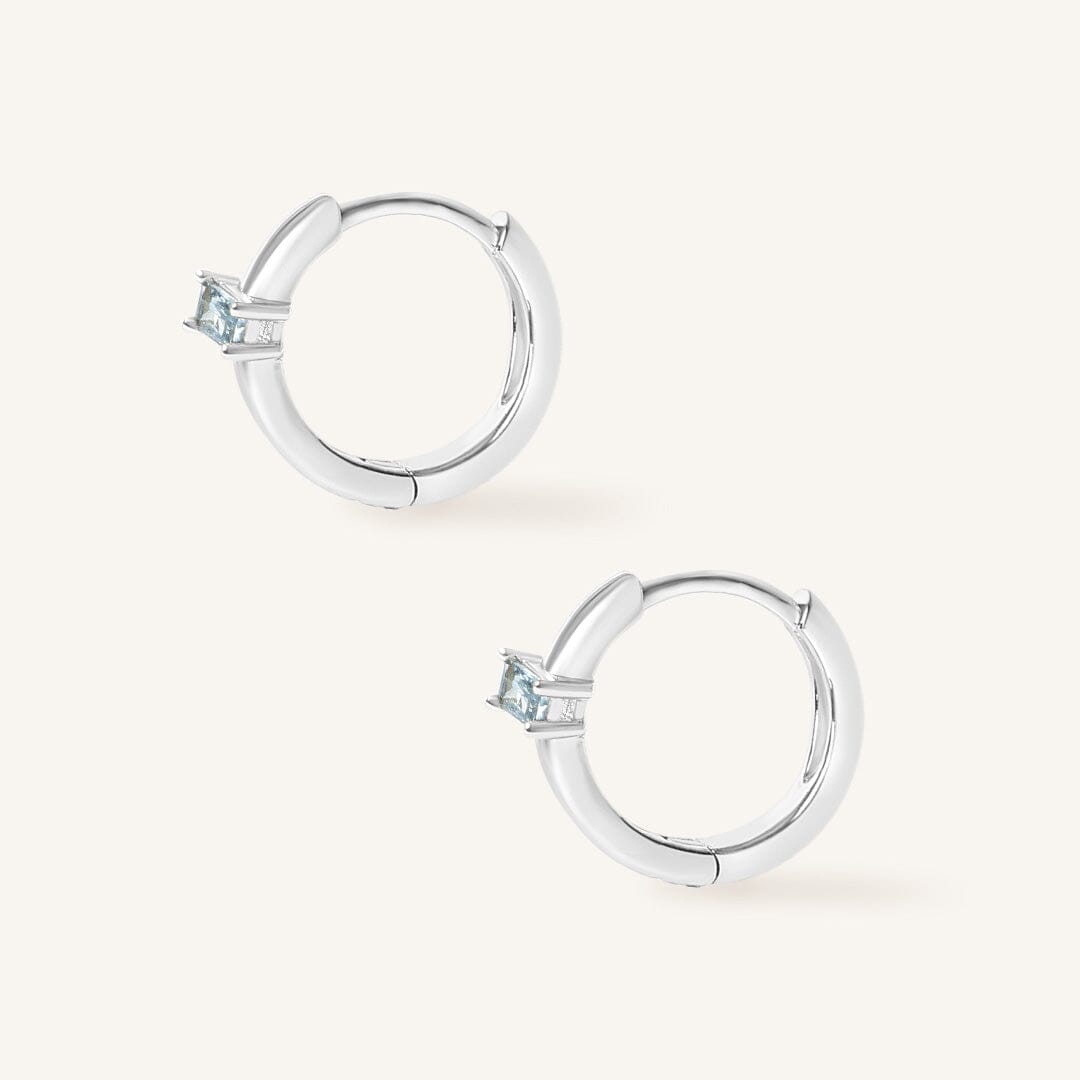 March Birthstone Huggies