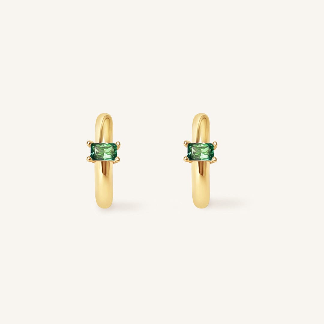 May Birthstone Huggies