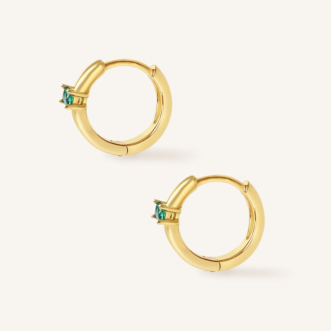 May Birthstone Huggies