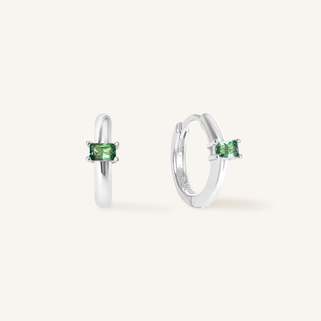 May Birthstone Huggies