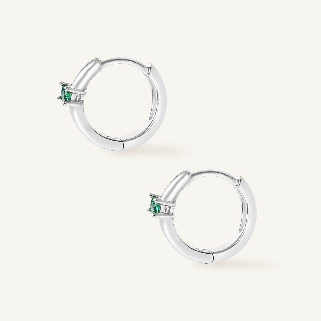 May Birthstone Huggies