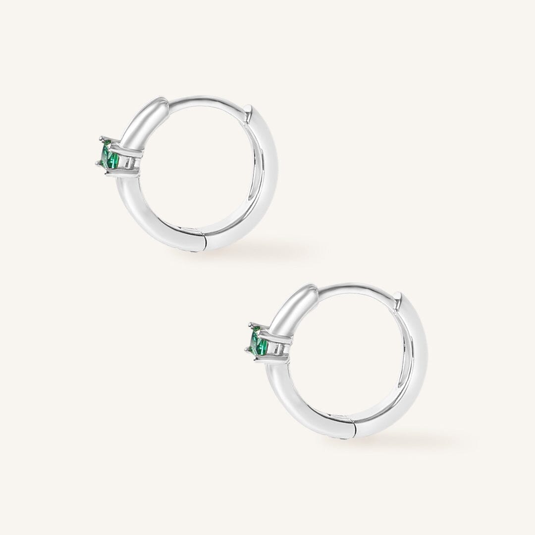 May Birthstone Huggies
