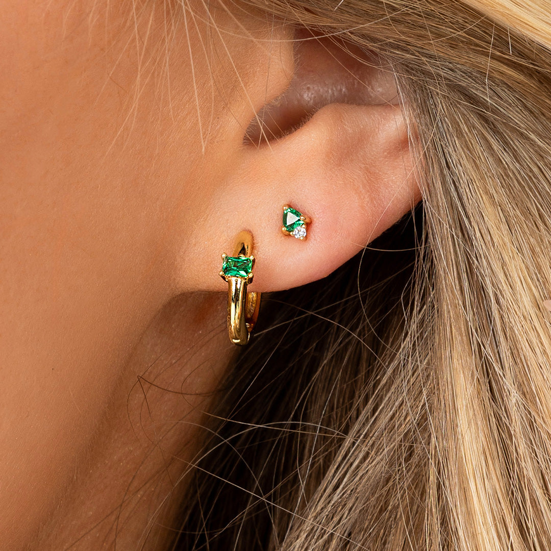 May Birthstone Huggies