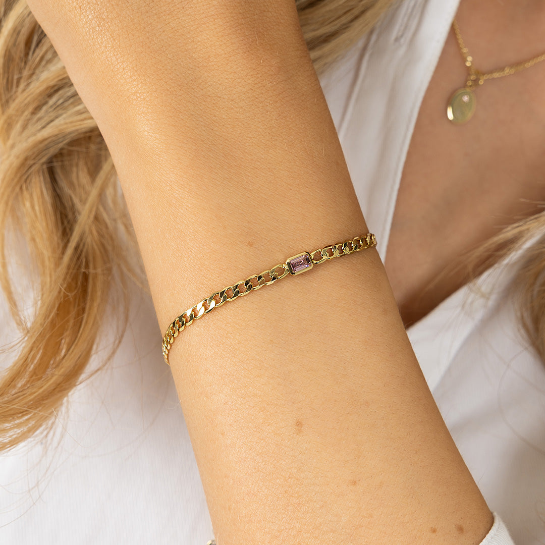 October Birthstone Chain Bracelet