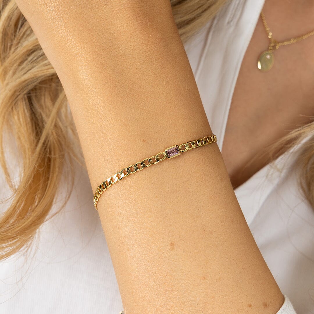October Birthstone Chain Bracelet