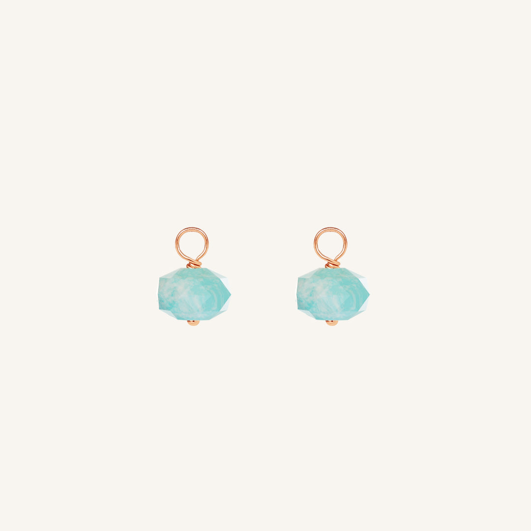 Opulent Amazonite Hoop Charm - Stone of Courage (Set of 2)