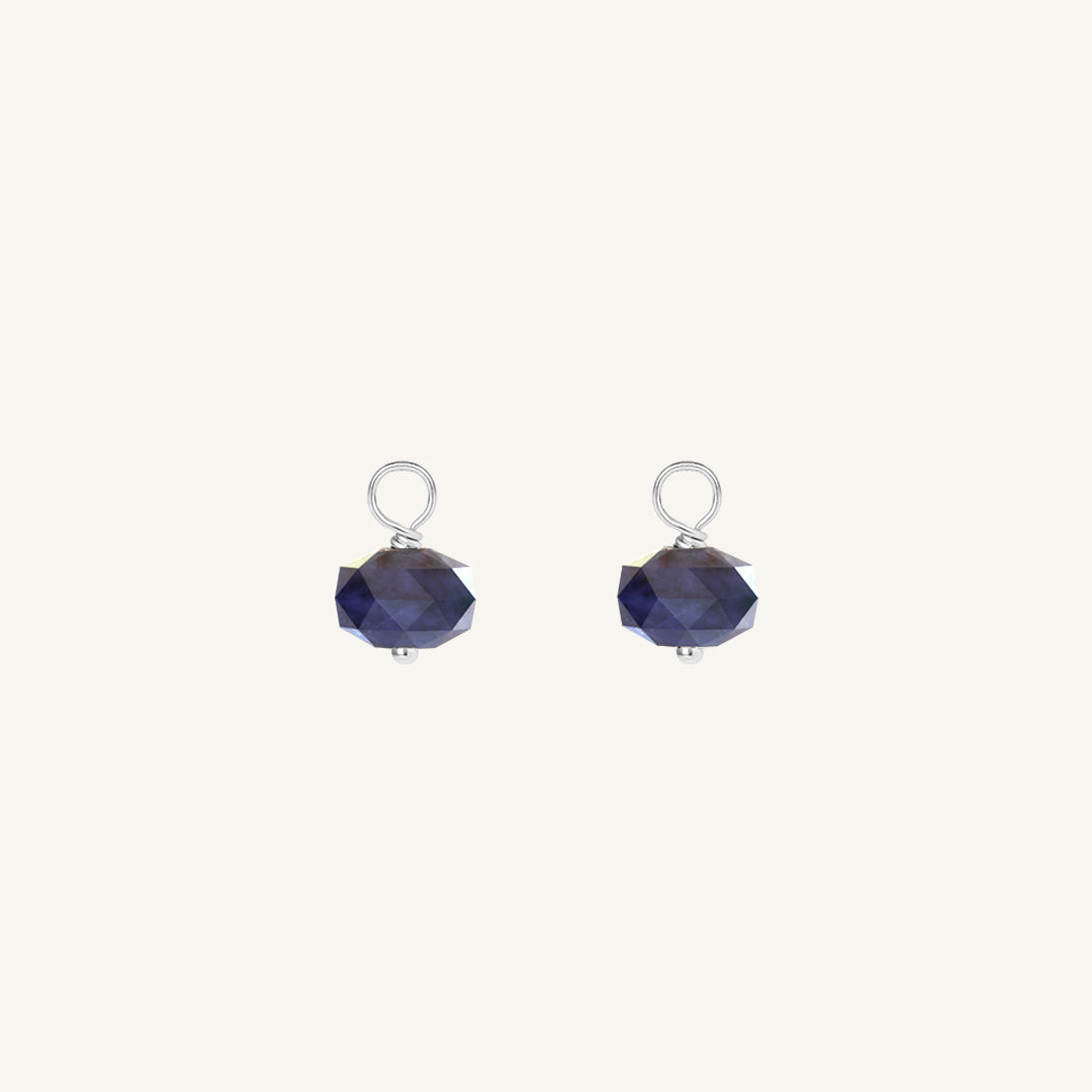 Opulent Sodalite Hoop Charm - Stone of Intuition (Set of 2)