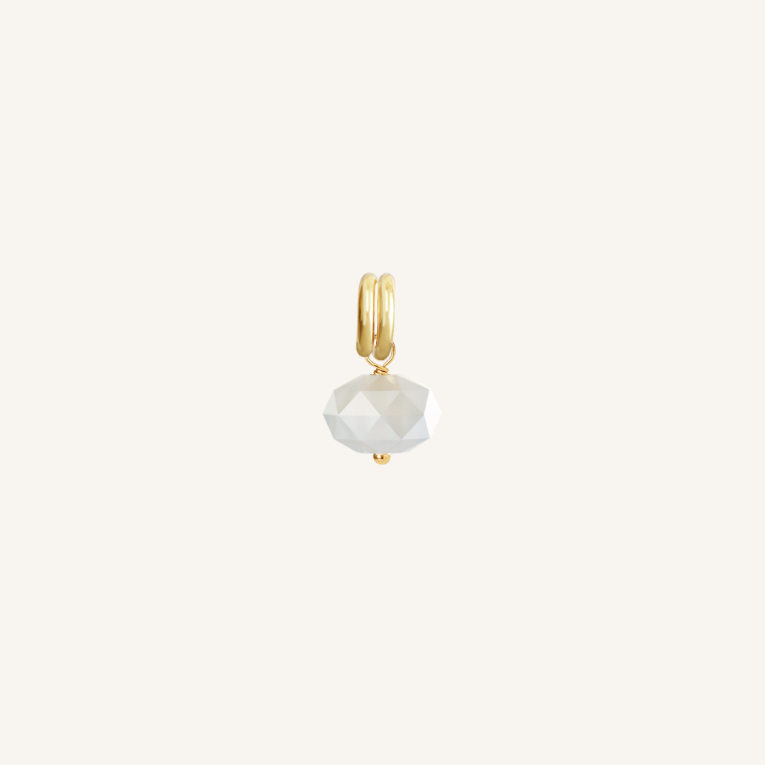 Opulent White Moonstone Charm - Stone of Hope