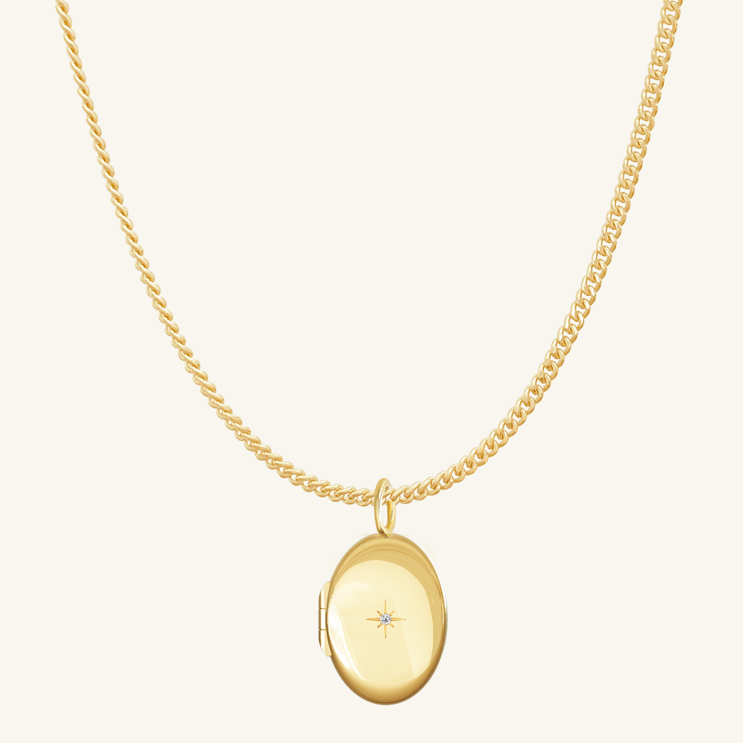 Oval Photo Locket Necklace