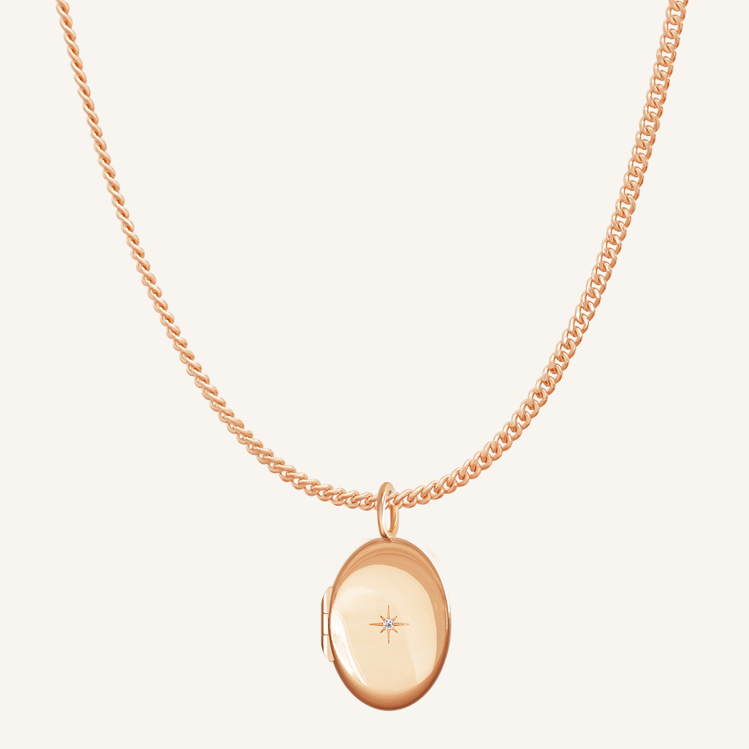 Oval Photo Locket Necklace