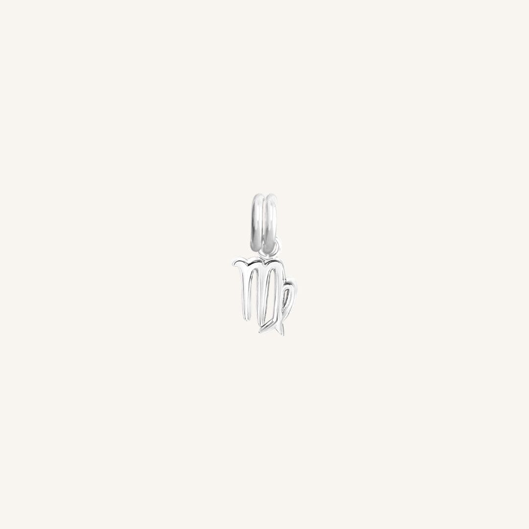 A silver coloured Petite Zodiac Charm representing the Virgo sign.
