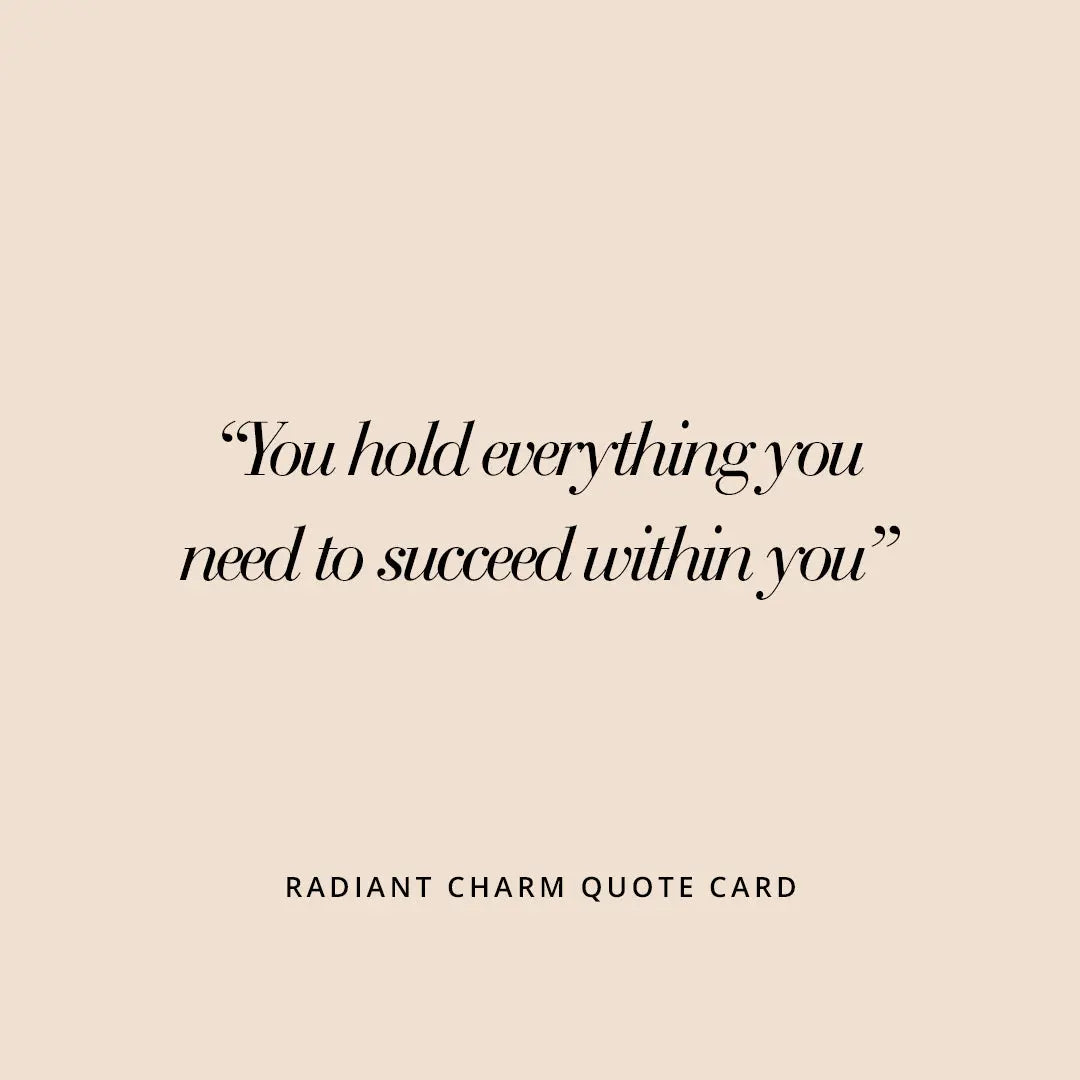 radiant hoop charms quote card