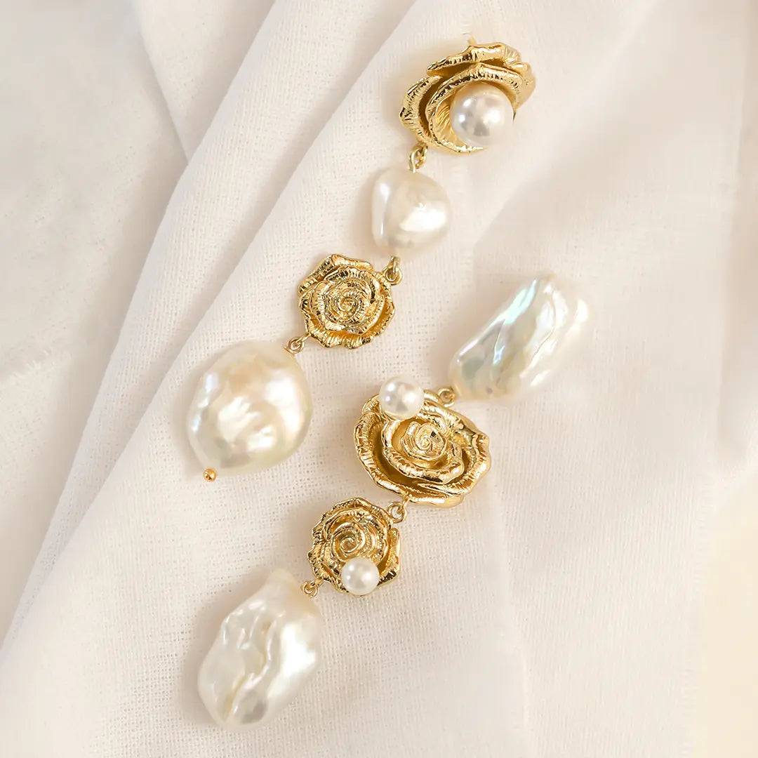 The PRE-ORDER : Rose Statement Earrings by Francesca Jewellery from the Earrings Collection.