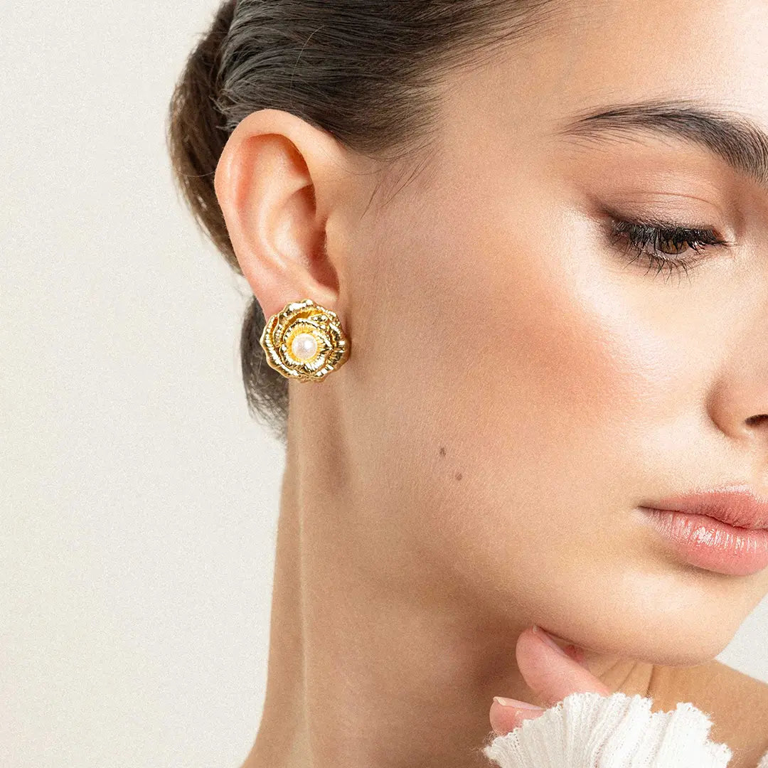 The PRE-ORDER : Rose Studs by Francesca Jewellery from the Earrings Collection.
