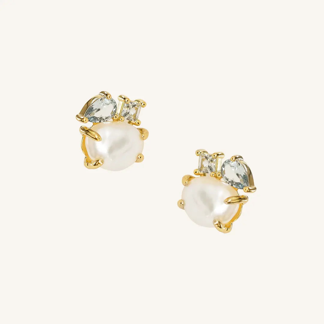 The GOLD Something Blue Studs by Francesca Jewellery from the Earrings Collection.