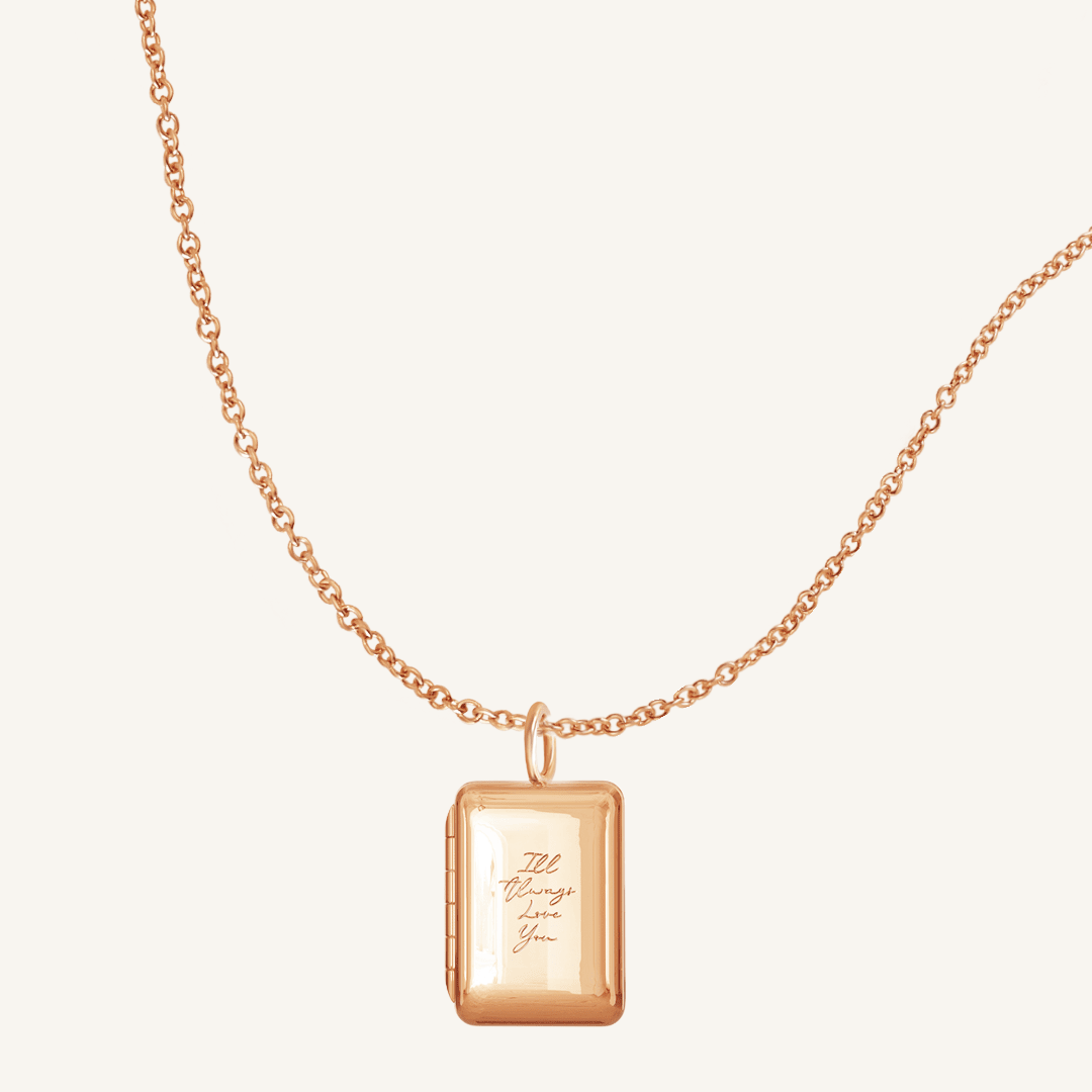 Etch Engraved Story Photo Locket Necklace