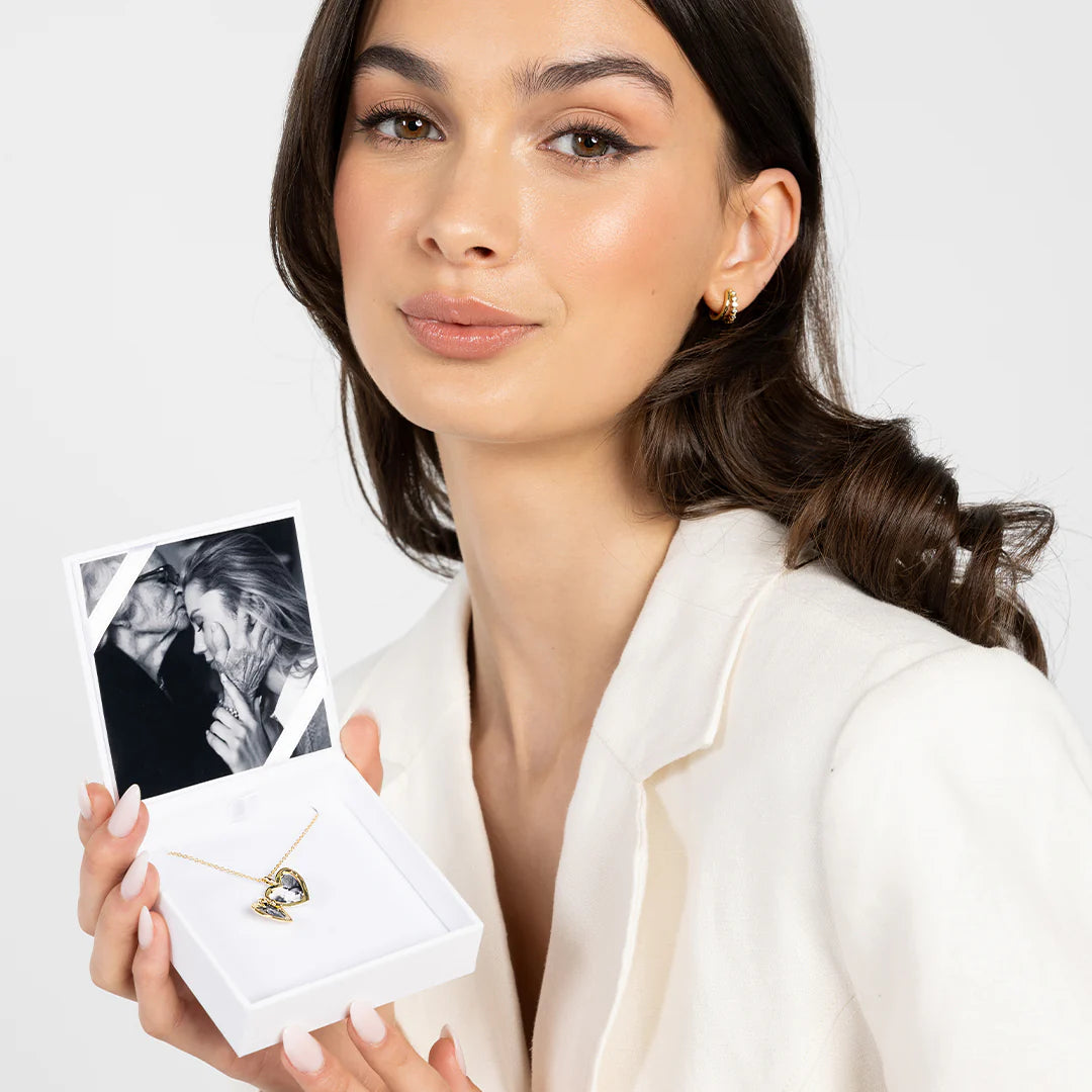 Behold Heart Photo Locket Necklace