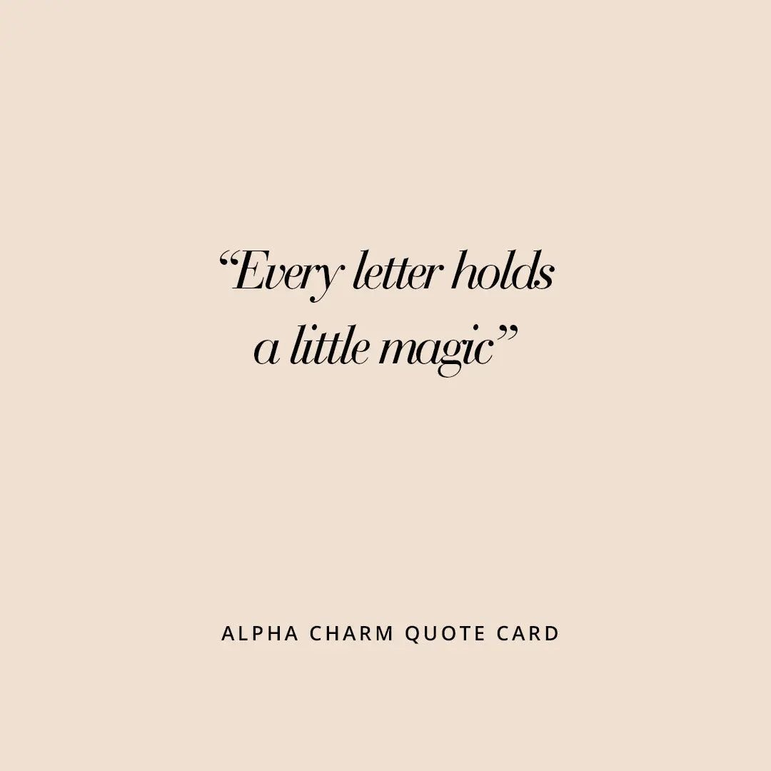 Alpha Letter Charm quote card