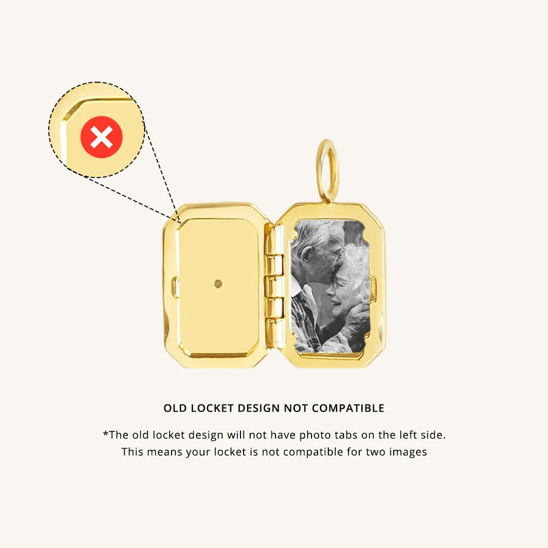 Bevel Treasure Locket Gold Single Image