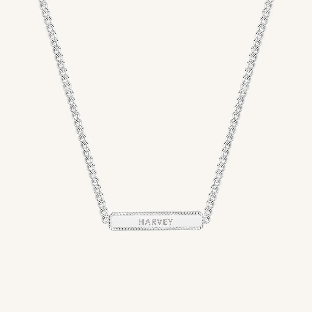 The SILVER Etch Bar Necklace by Francesca Jewellery from the Necklaces Collection.