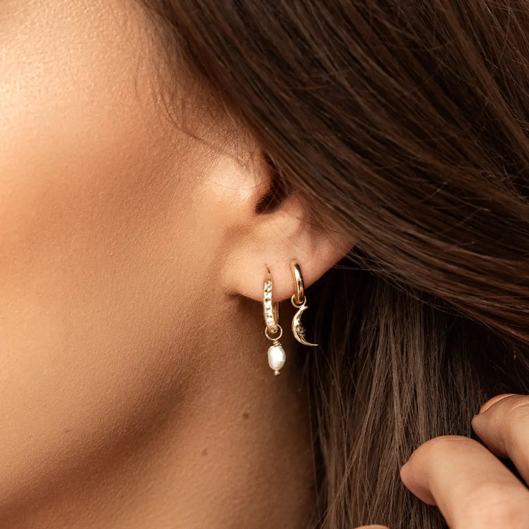 The Pearl Crystal Hoops by Francesca Jewellery from the Earrings Collection.