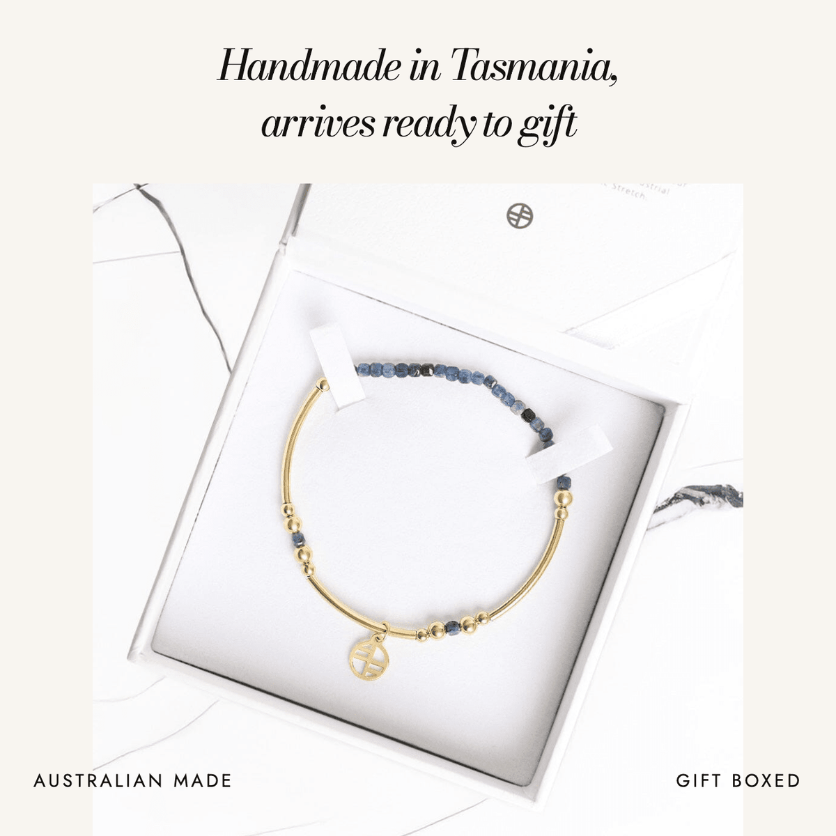 Sapphire Division Charm Bracelet: handmade in Tasmania, arrives ready to gift