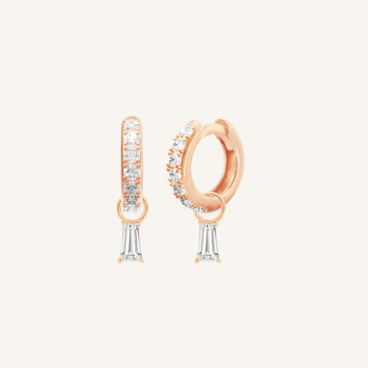 Flourish Crystal Charm Hoops