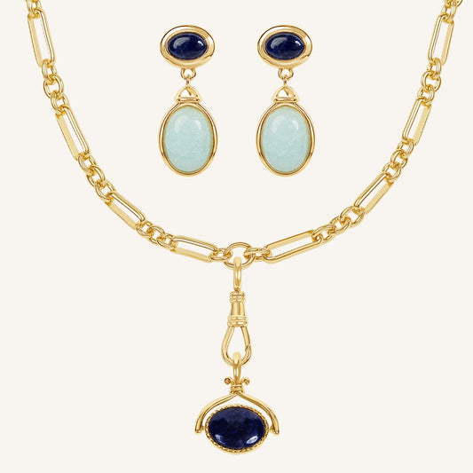 Adeline Fob Chain and Earrings Set